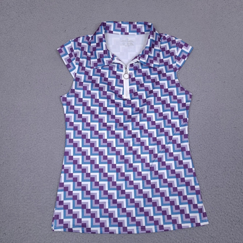 Jack Smith Golf Tank Top‎ Womens Small Sleeveless 1/4 Zip Tennis Geometric